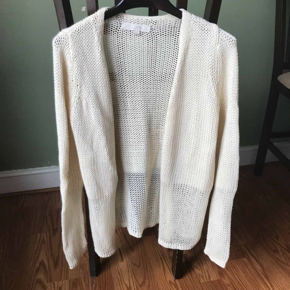 Ann Taylor LOFT Soft Dream Cream Spring Cardigan💗